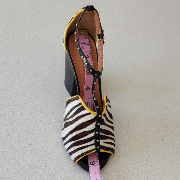 DI Vitrini Zebra Pattern Block/Wedge Heel Shoes Womens Size 6 - Picture 16 of 16